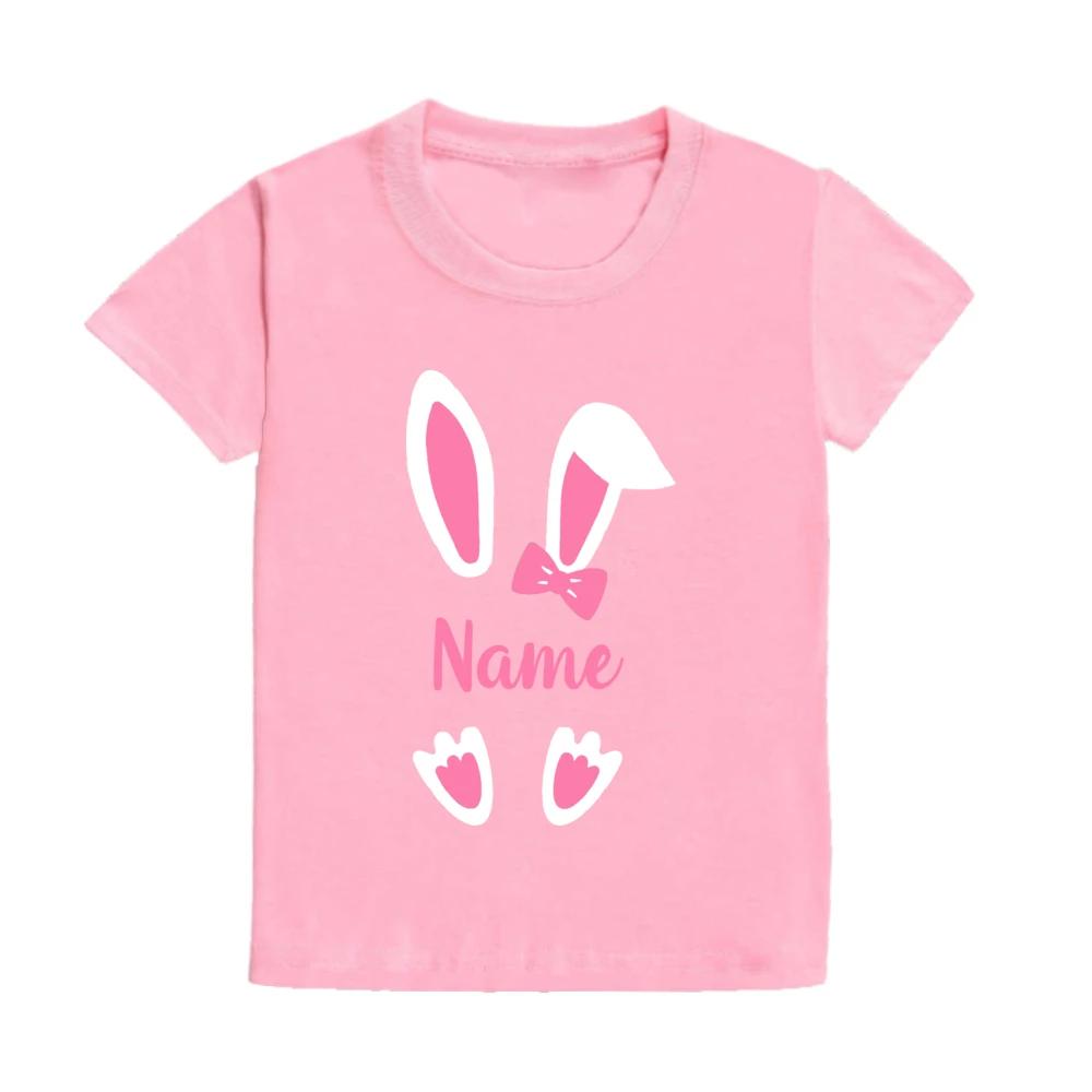 Personalized rabbit cartoon pattern summer boy and girl clothes cute, fashionable, Polyester comfortable short sleeved top