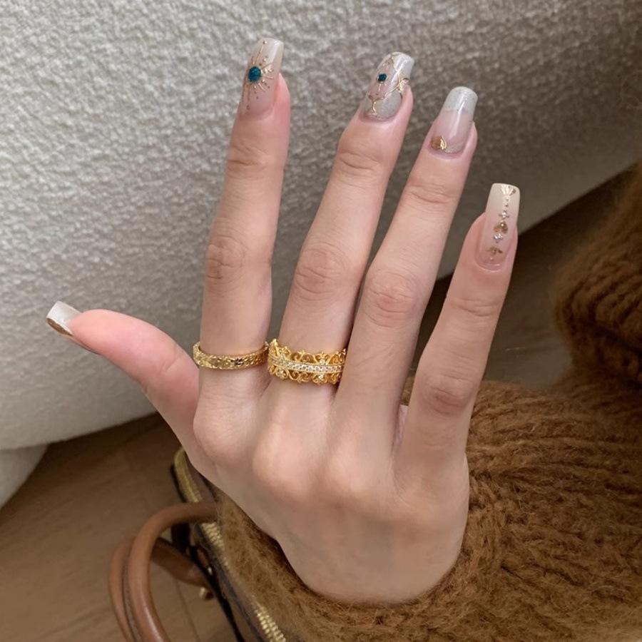 Romantic Zircon Lace Ring, Antique Niche Light Luxury Ring, Versatile Index Finger Ring