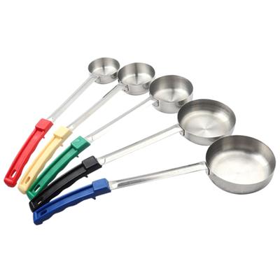 Stainless Steel Sauce Spoon With Long Rubber Handle Anti- Pizza Spread Ladle Measuring Soup Spoon Kitchen Cooking Tableware