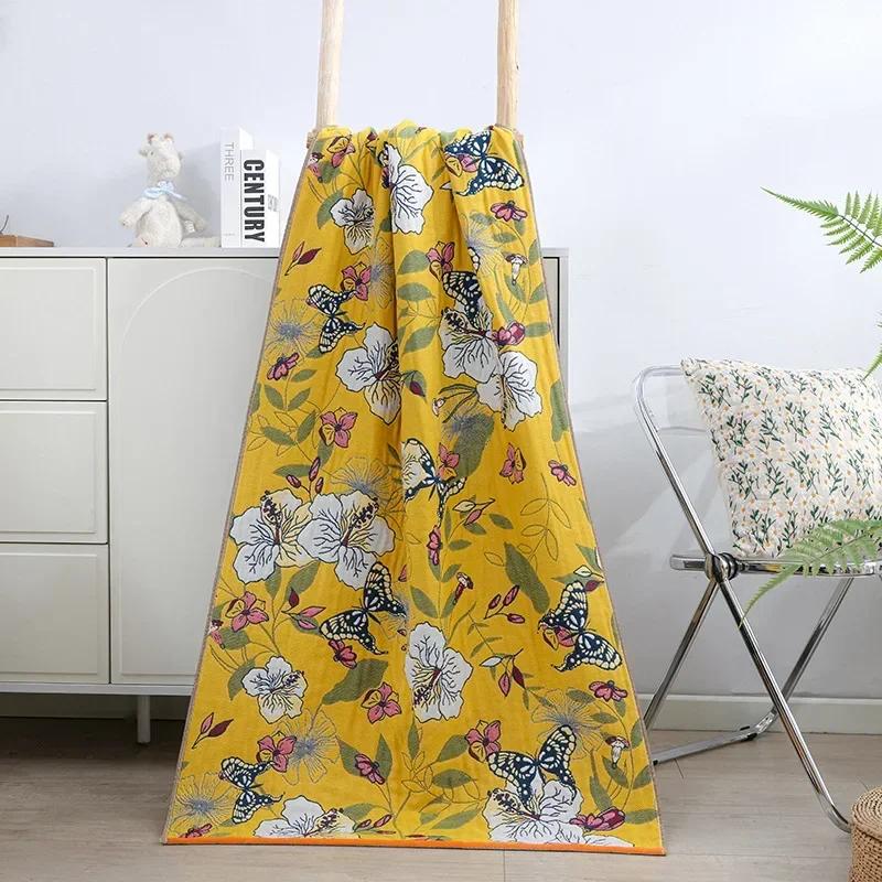 

Кантри Цветы Взрослое Банное Полотенце Мягкое Большое Размер Хлопковая Марля Пляжное Полотенце 80x160см Жаккард Обертывание для Бассейна и Ванны Быстросохнущее 80x160cm&1pc