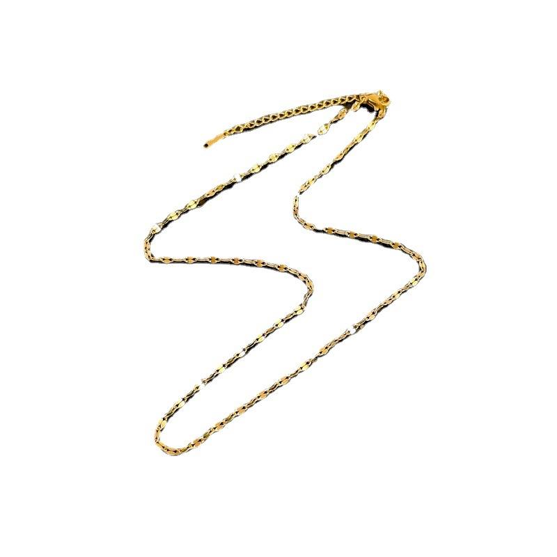 40 + 5Cm Regular Bare Chain Versatile Titanium Steel Rose Gold Necklace Accessories Loose Chain Lip Chain One Year Color Retention