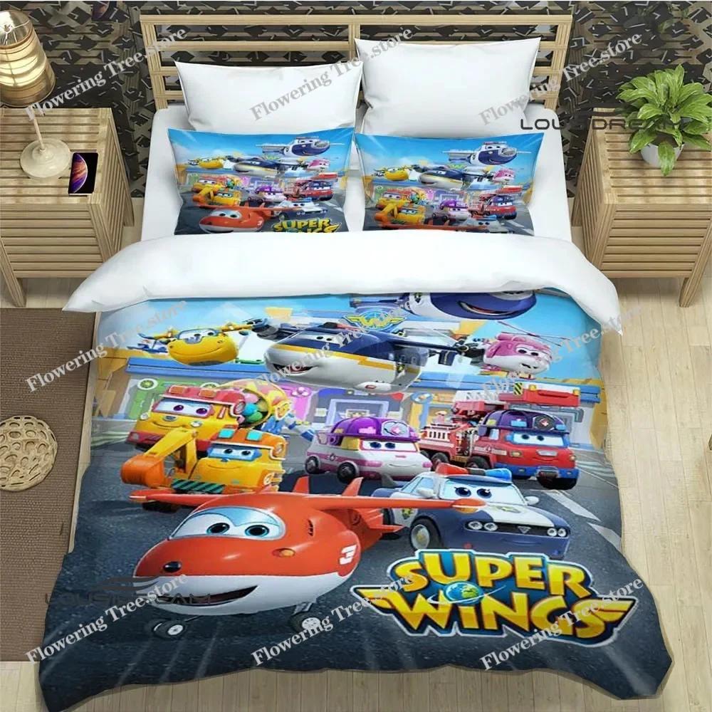 Cute Cartoon Super Wings Bedding Sets Exquisite Supplies Set Duvet Cover Bed Comforter Set Bedding Set Luxury Birthday Gift