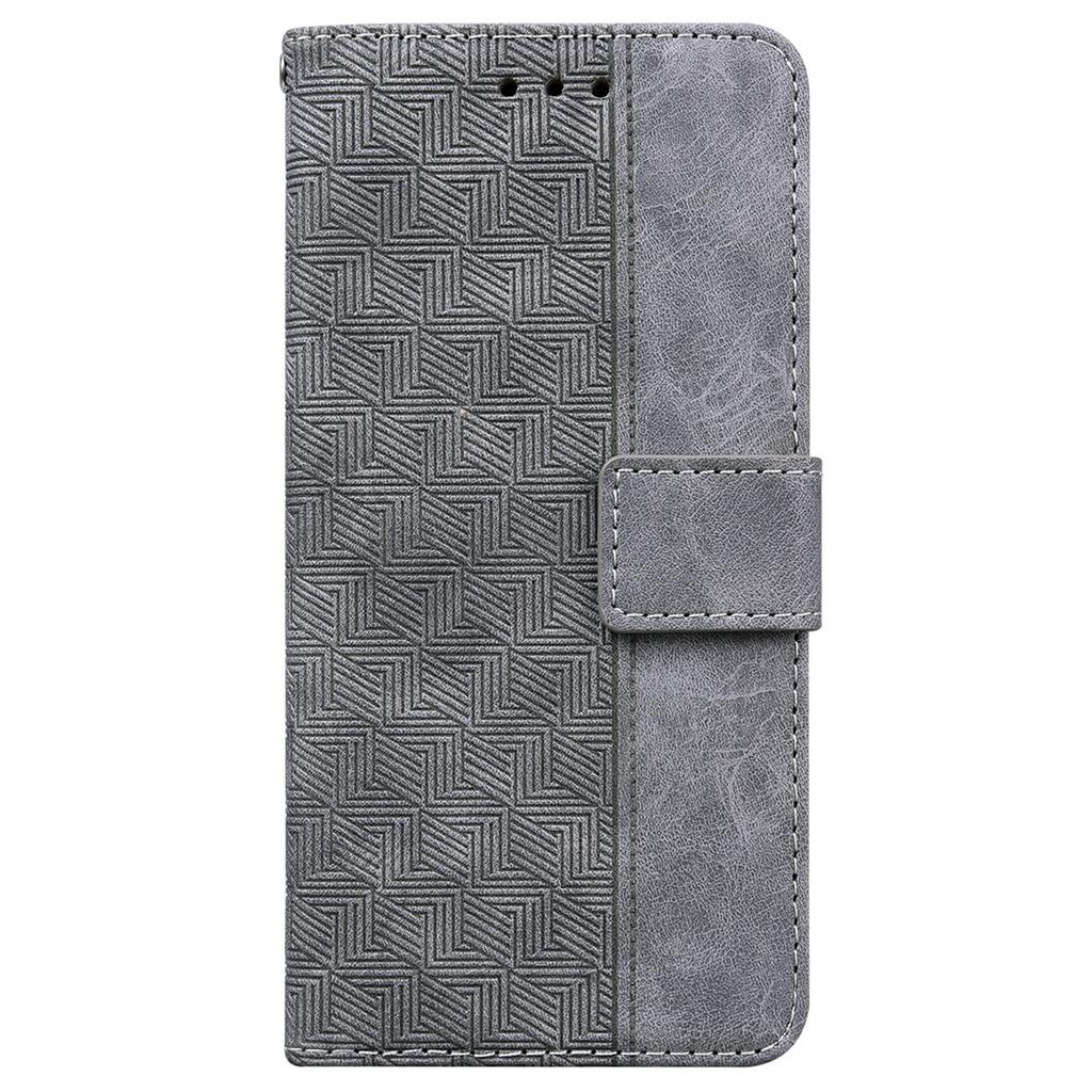 For Xiaomi Redmi A5 4G (171.7mm)/Poco C71 4G Case Geometry Pattern Leather Wallet Phone Cover with Wrist Strap