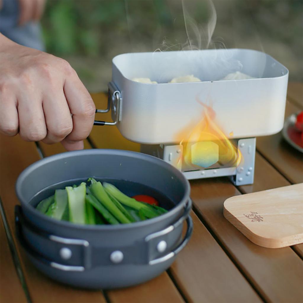 Cooker Pot with Easy To Carry Foldable Handle for Camping Trekking Meals Aluminum Alloy Steamer Outdoor Cooking Pots