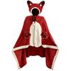 Soft Plush Cape Bat Blanket Hoodie for Adults, Cute Shark Fox Hooded Cape, Warm Wearable Cozy Halloween Cosplay Home Loungewear