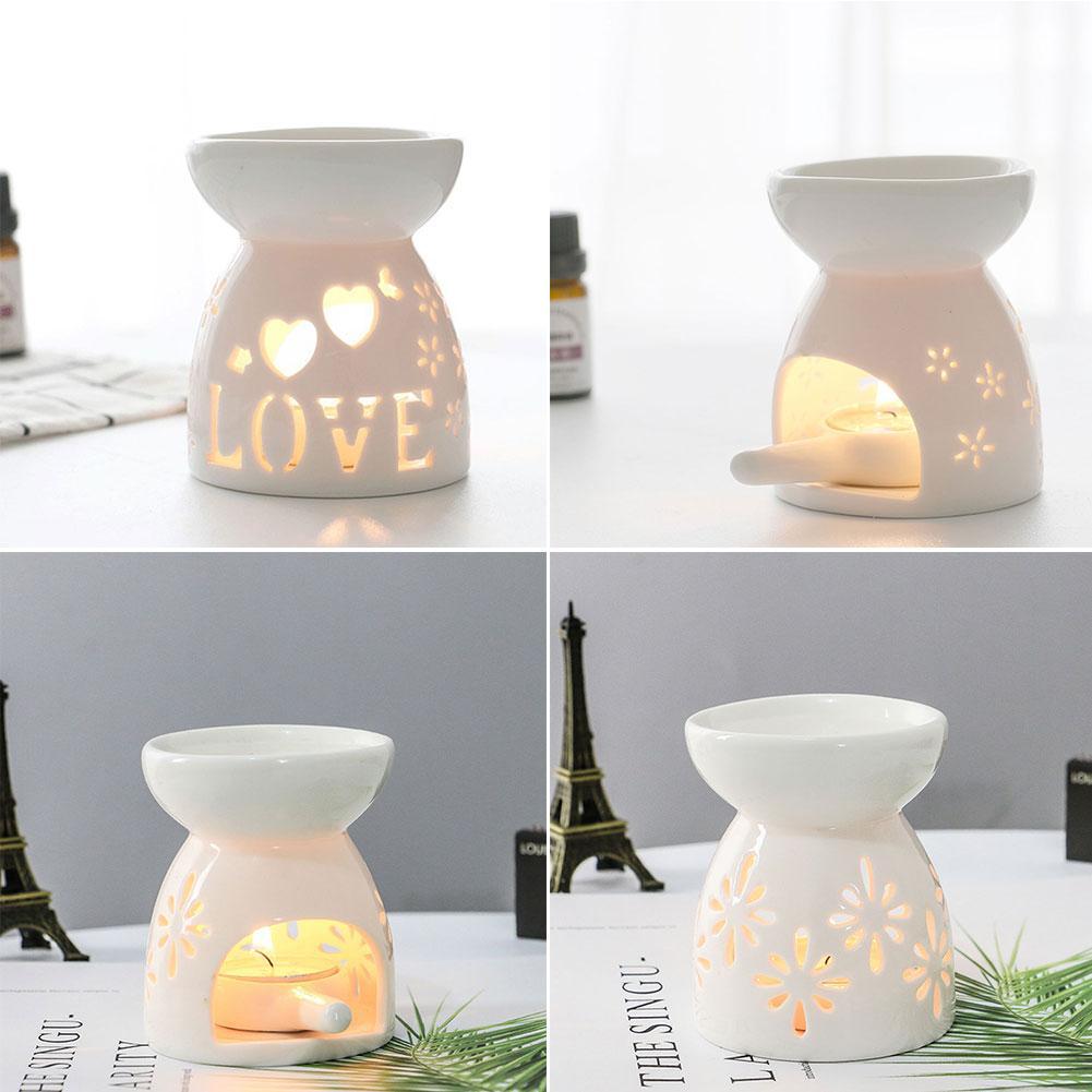 Weißer Keramik Räuchergefäß Kerze Ätherisches Öl Aromatherapie Diffusor Hohl Heizofen Naher Osten Heimdeko Ornament
