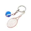 Realistic Tennis Racket Keychain Stylish Zinc Alloy Keyring Handmade Sporty Accessory Gift For Sports Enthusiasts
