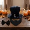 Adorable Formal Costume Hat Dress Up Black Magician Hat Cosplay Outfit Black Top Hat  Theme Party