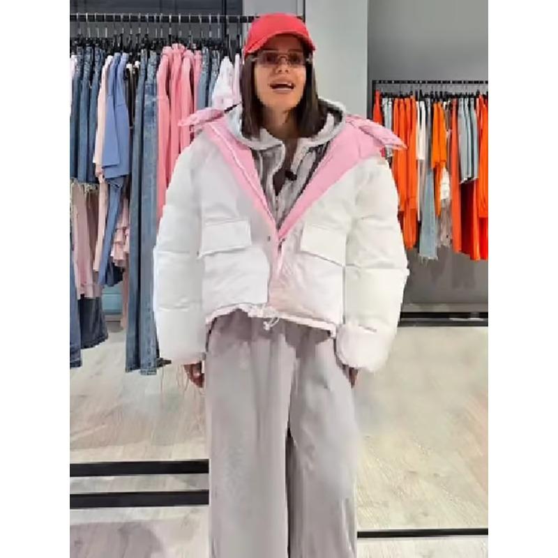 Detachable Hood Sleeves Puffy Padded Jacket Oversized Thick Winter Warm Chic Office Daily Women Coat