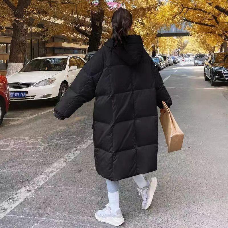 Milk Yellow Down Cotton Clothes Women's Winter New Medium and Long Loose Bread Clothes Cotton Clothes Thickened Coat