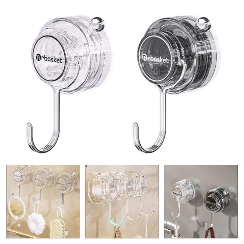 Set of 2 Suction Cup Hook Clip Multifunctional Clear Holders for Home and Supermarket Daily Casual Use Organization