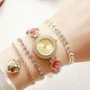 Gold Rhinestone-Inlaid Ladies Quartz Watch Elegant Quartz Watch  Festive Occasion
