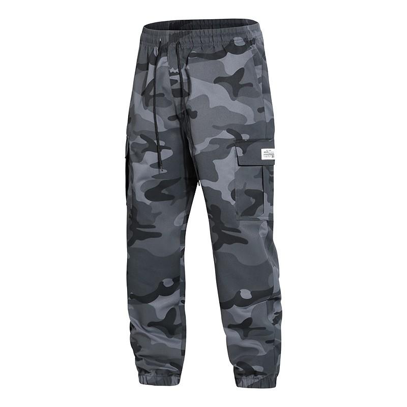 Mens Camo Cargo Pants Straight Leg Casual Trousers Daily Wear