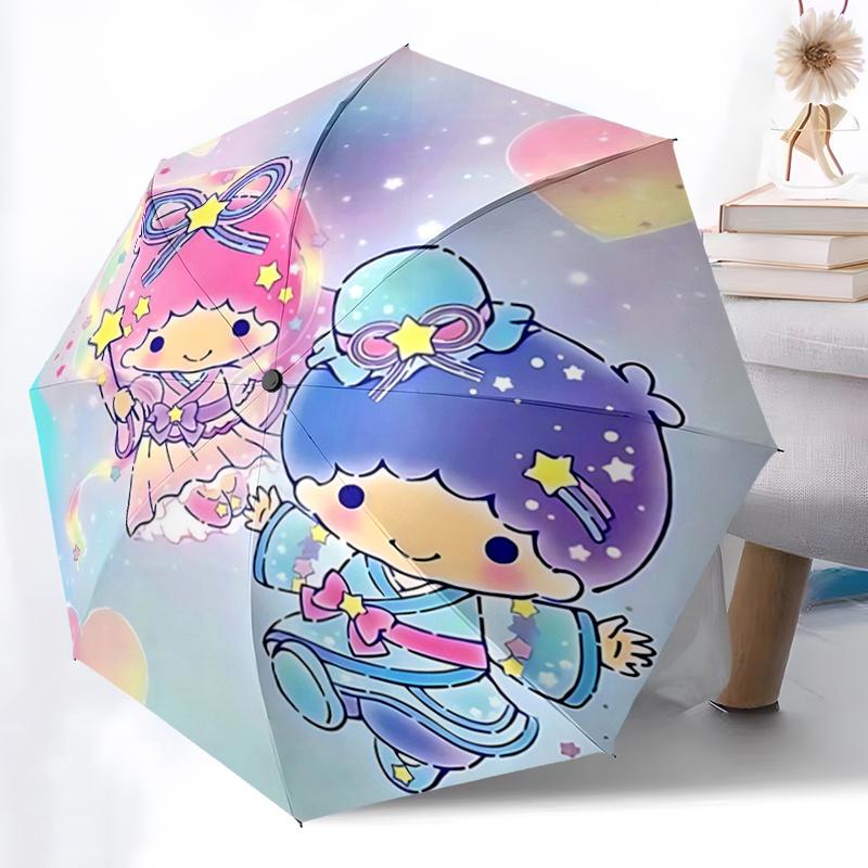 1pc Kawaii Stars: Cute Automatic Opening/Closing Umbrella with Foldable Design, Iron Frame, Outdoor Use, Perfect Gift for Fans, Travelers, Daily Use,