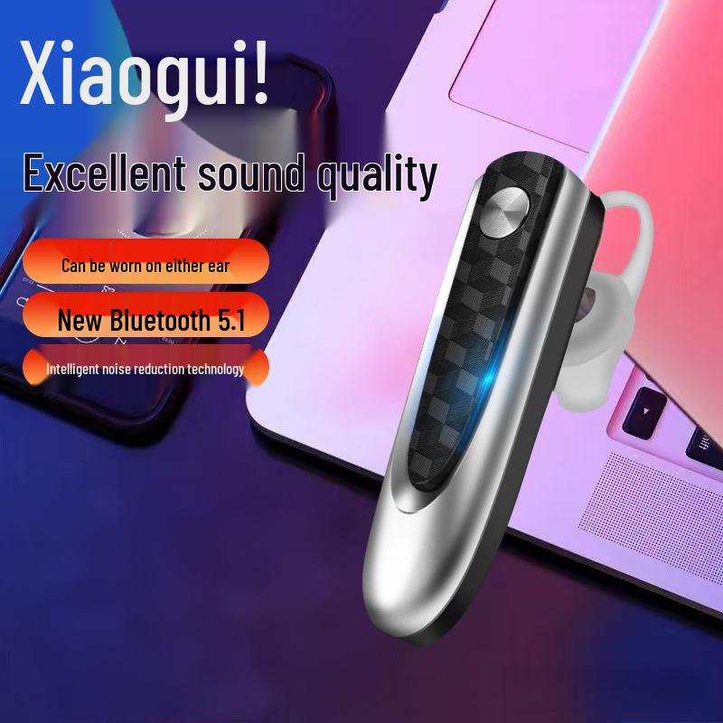 Wireless Bluetooth Ear Hook Earbuds, HD Noise-Canceling, Business Calls, Voice Prompts, Single Ear, Left/Right Wear, D10