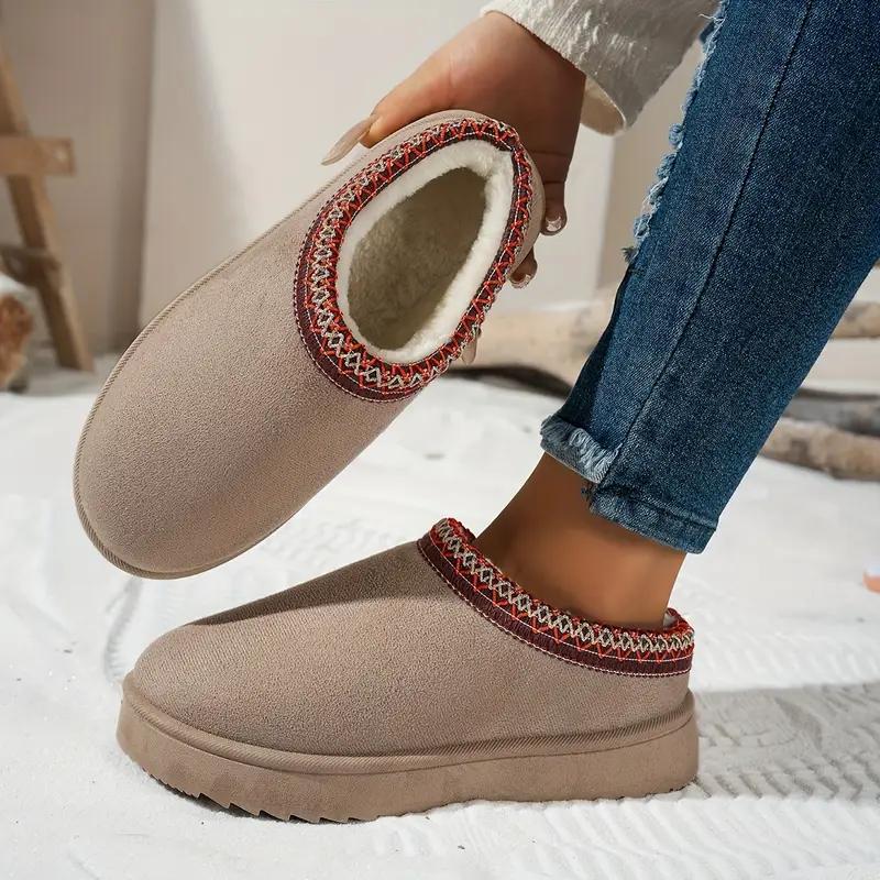 Damen Slipper Winter Hausschuhe mit ethnischer geflochtener Jute Sohle - Dick gepolsterte Indoor Hausschuhe für Heimkomfort, Indoor Hausschuhe