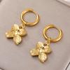 Cazador 2Pcs Flower Earrings Stainless Steel Drop Earrings for Women Jewelry Trend 2026 Party Wedding Birthday Gifts New