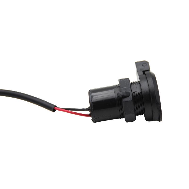Electric Vehicle USB Charging Plug with Flip-Cover, 12V Round Socket Charger