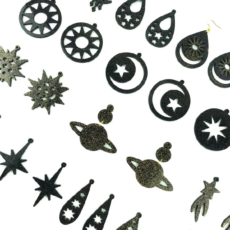 Earring Mold Hanging Pendant Astronomical Element Moon Star Mirror Silicone Mold