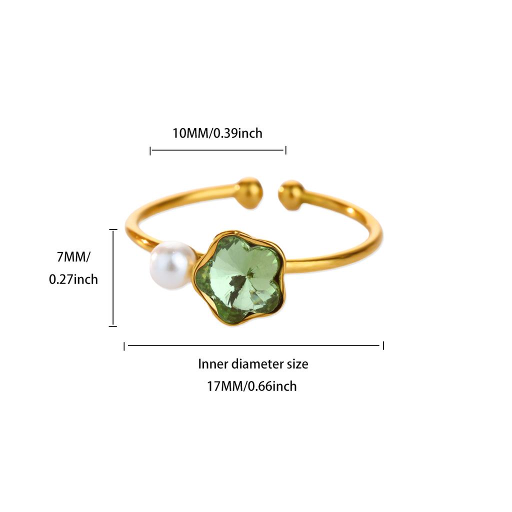 Dainty Horseshoe Buckle Stainless Steel Rings 18K Gold-plated Open Rings Women Golden Wedding Zircon Vacation Accessories Gifts