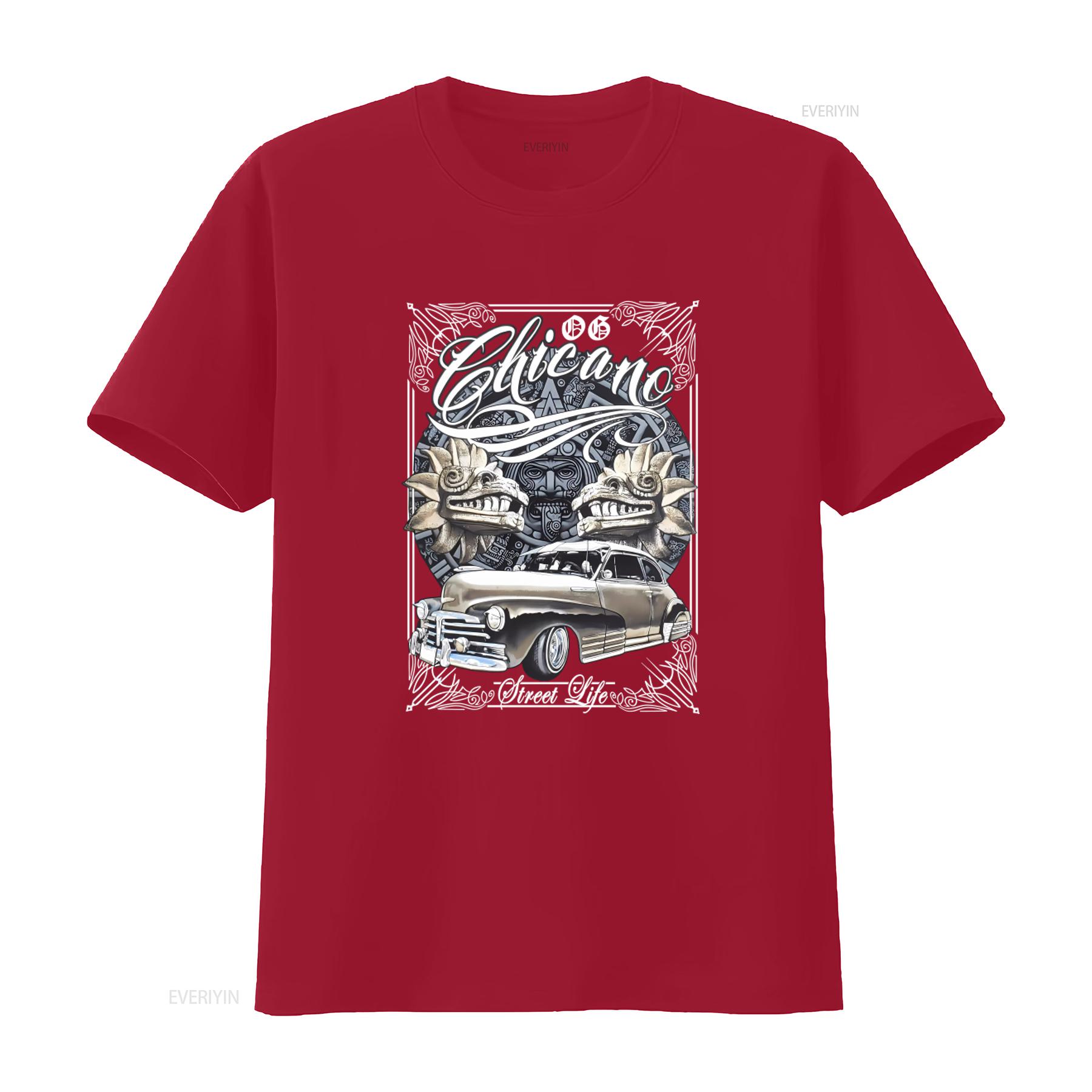 Chicano Street Life Lowrider T Shirt Mens 100 Cotton Urban Streetwear New Design vintage Washed designer clothes Stretched S