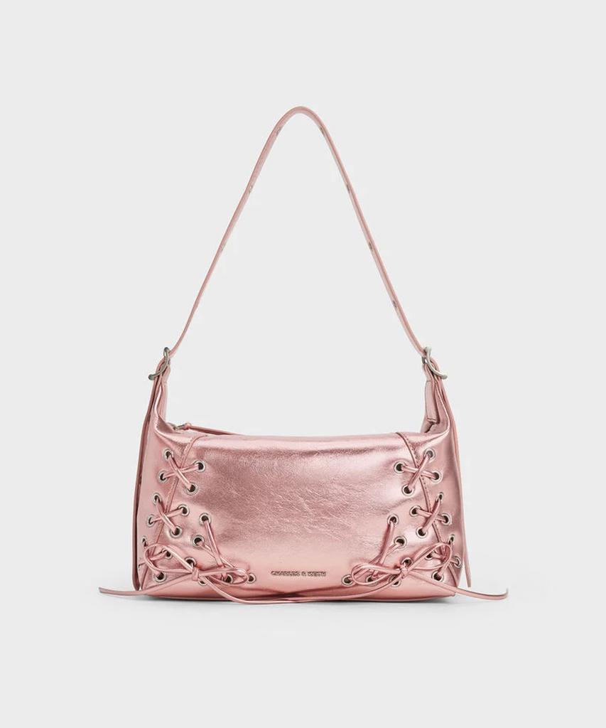 Charles & Keith Celia Gromit Lace-Up Shoulder Bag 2 Colors Ck2-40782413-A