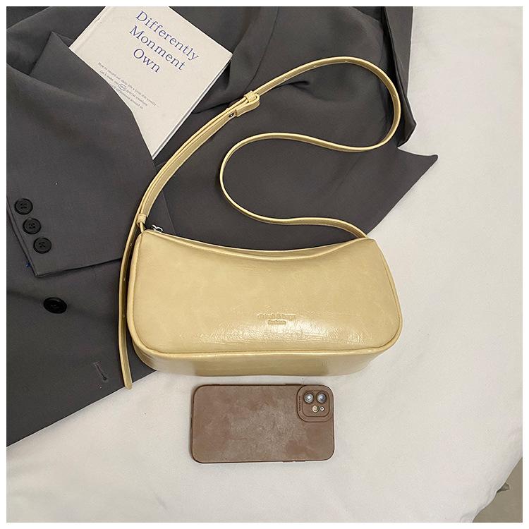South Korea's Niche New Fashion Underarm Bag 2025 Spring Leather Simple and Versatile Commuter One-shoulder Cross-body Bag for Women