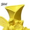 Nordic Style Vase 3D Printed Fairy Garden Sculpture Vase, Fantasy Flower Pot with Cream Yellow Statue, Dual-Use Holder for Desktop Entryway & Creative