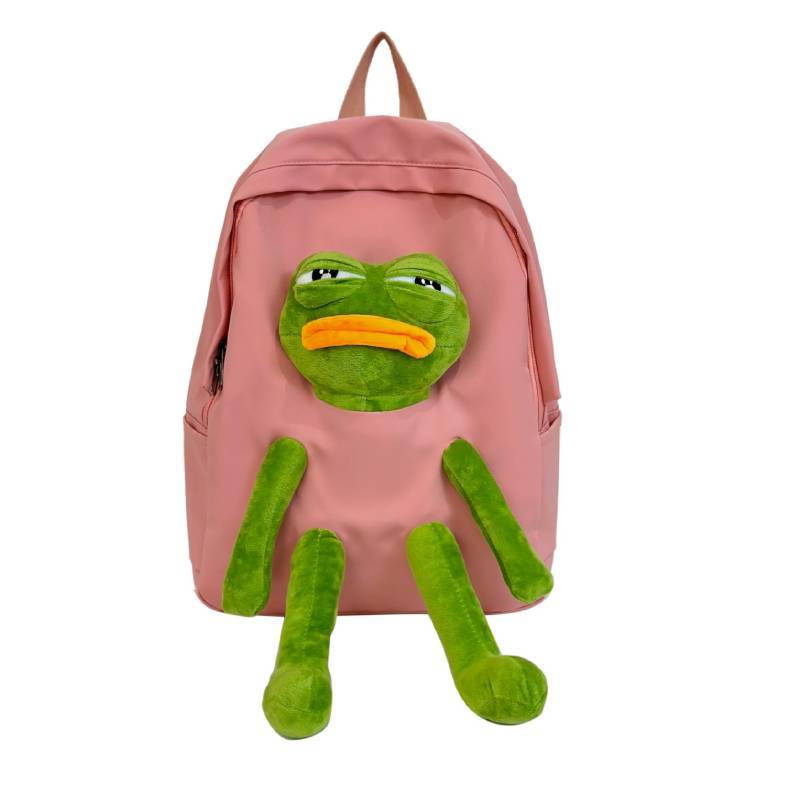Cartoon-Frosch-Rucksack für Kinder und Jugendliche, Oxford-Stoff, lässige Schultasche mit Luftstrom-Komfort