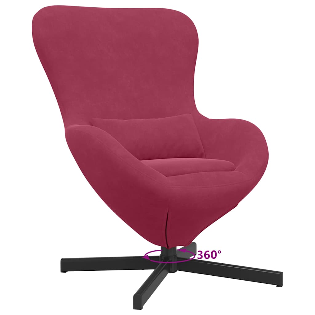 Egg Chair Burgundy 63 x 73 x 90 cm Velvet