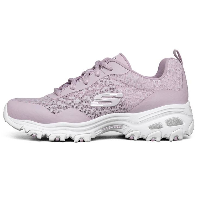 Skechers DLites 1.0 Mesh Comfortable Shock Absorbing Breathable Low Top Dad Shoes Women sneaker Lavender 896002-LAV 35