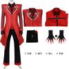 Anime Alastor Hazbin Costume Cosplay Perruque Hôtel Radio Démon Cosplay Veste Rouge Chemise Pantalon Gants Cravate Uniforme Halloween Complet