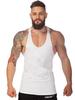 Men's Plus Size Solid Racerback Tank Top - Elastic Cotton Blend for Gym Training