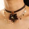 Y2K Spicy Sweet Girl Leather Choker: Cross Ultra-Short, Heavy-Duty Chain Collar