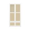 Rattan Wardrobe, 2-Door Wardrobes, Wardrobe, with Clothes Rail and Shelves, made of MDF and Lacquered Fronts, Bedroom Wardrobe, White, 90 x 48 x 180cm