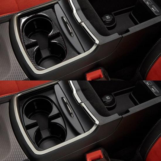 Carbon Fiber Cup Holder Panel Trim Cover Decor for Dodge Charger 2015-