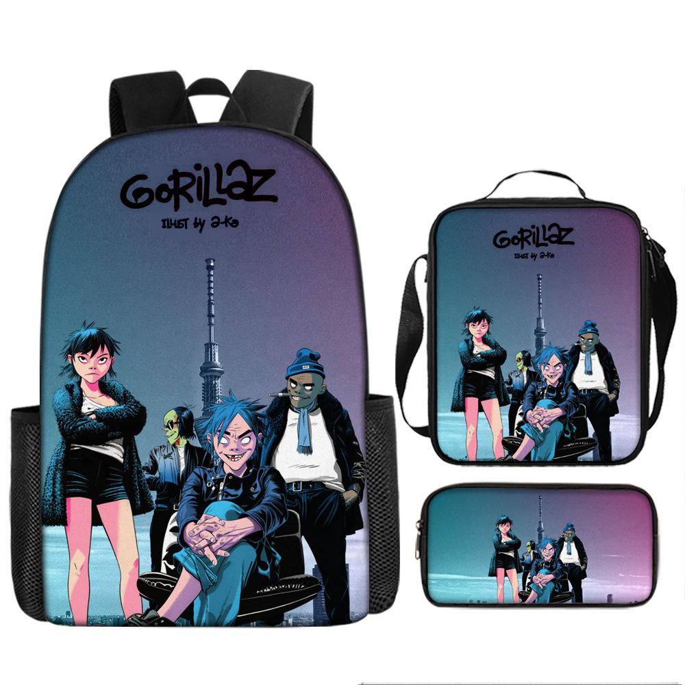 UK Virtual Band Gorillaz Kids' Cartoon Backpack - Dual Use Shoulder/Crossbody Bag
