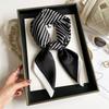 Elegant Silk Square Scarf Women - Lightweight Neck Wrap Sun Protection Stylish Accessory In Navy Blue Black Beige Red