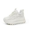100% Genuine Leather Shoes Women Fashion Sneakers Flat Platform Height Increasing Shoes 7cm Brand Ladies Casual Shoes Black Beige