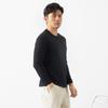 Men's Heavyweight White Cotton Long Sleeve T-Shirt - Casual Loose Fit, Round Neck for Spring & Autumn