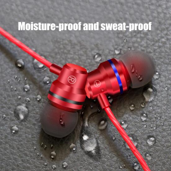 3.5mm Wired In-Ear Earphone Heavy Bass Stereo Volume Control Headphone with Mic