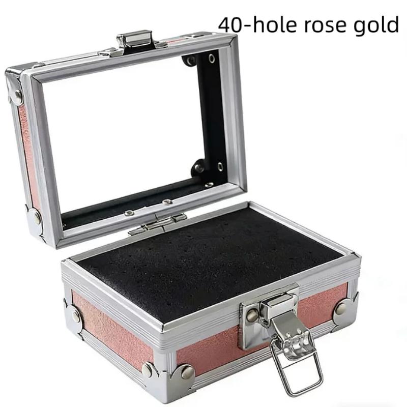 25/40/50 Löcher Schleifkopf Bit Aufbewahrungsbox Einzigartiges Design Leerer Nageltischbohrer Bits Organizer Halter Behälter Nageltischbohrer Display