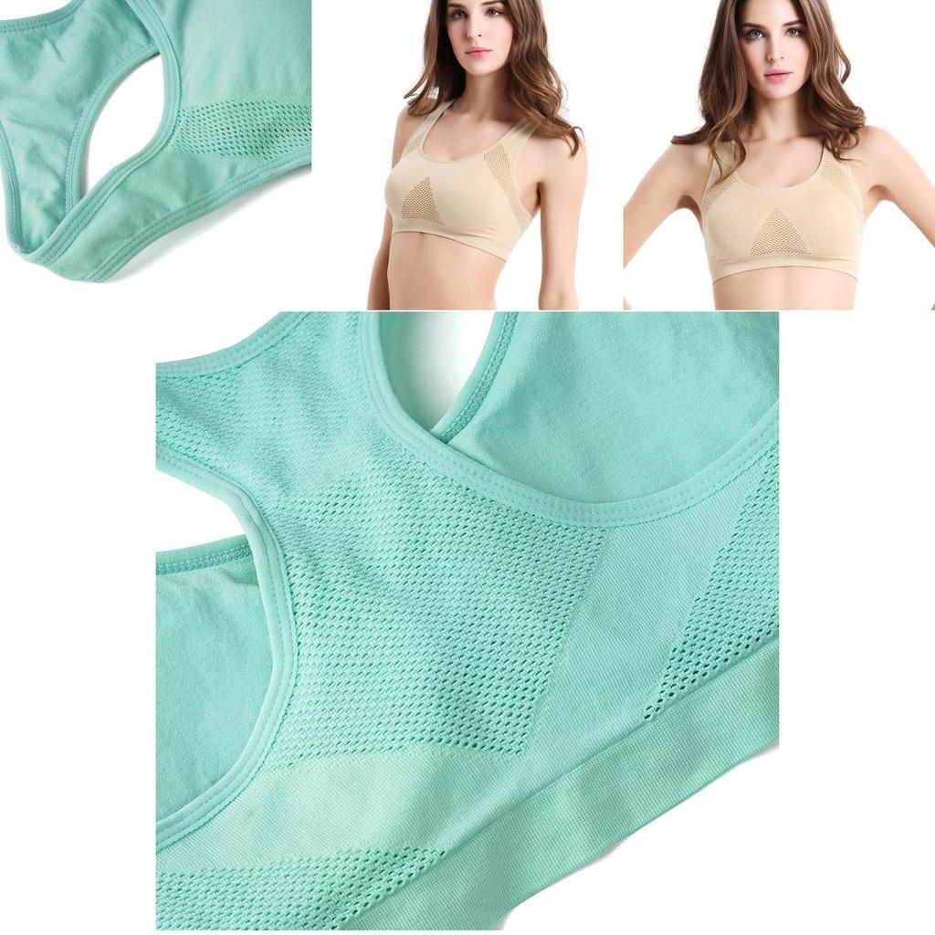 Women Breathable Padded Sports Bra With Hollow Out Design And Pure Color
