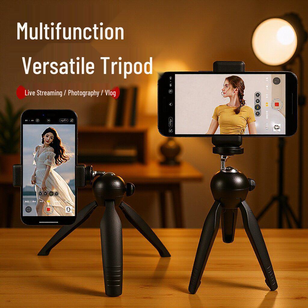 Portable Universal Tripod Stand for Live Streaming & Photography - Compatible with Phones & Cameras