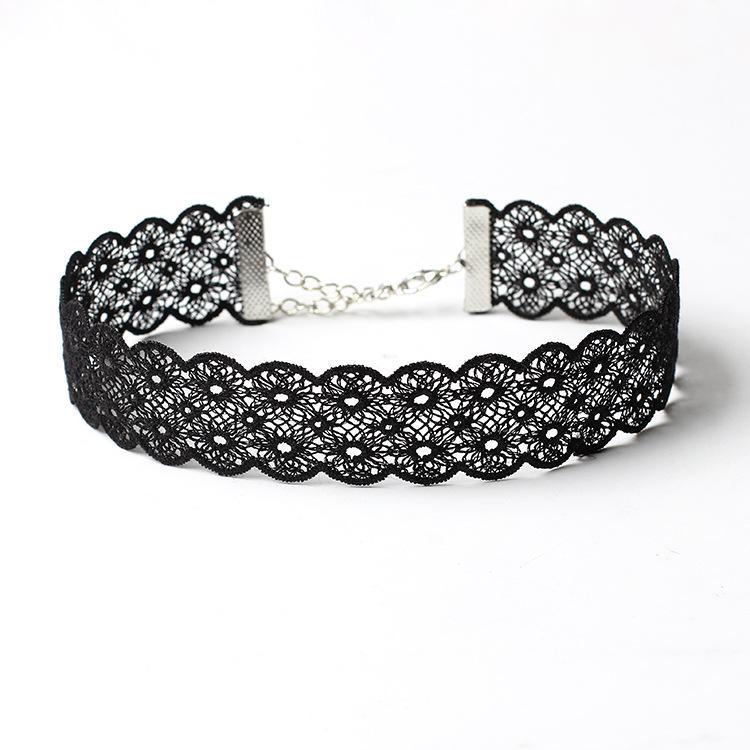 Hollow Mesh Tattoo Lace Choker, Gothic Delicate Lace Clavicle Neck Collar