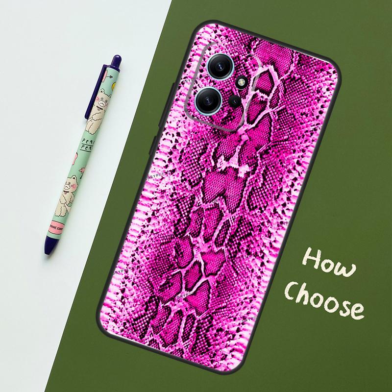 Snake Skin Print Case For Xiaomi Redmi Note 13 11 10 12 14 15 Pro Plus Cover For Redmi 15 14C 10C 13C 12C 15C