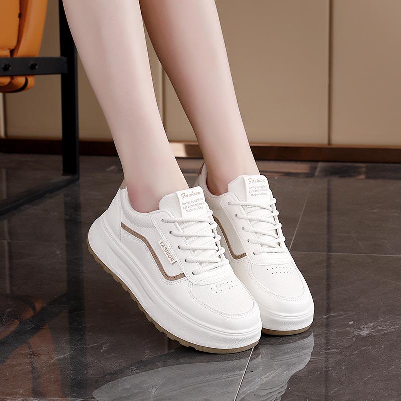 Platform-soled fashion versatile little white shoes women's 2025 spring new Korean version low-top casual sports board shoes HXX-H138