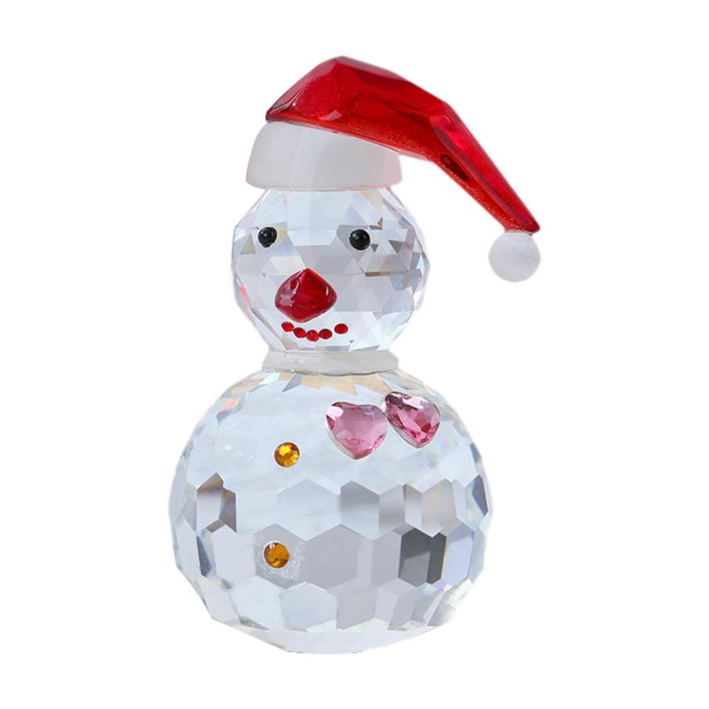 Snowman Figurine, Christmas Desktop Ornaments with Hat for Home, Christmas, Office, Bar Decor