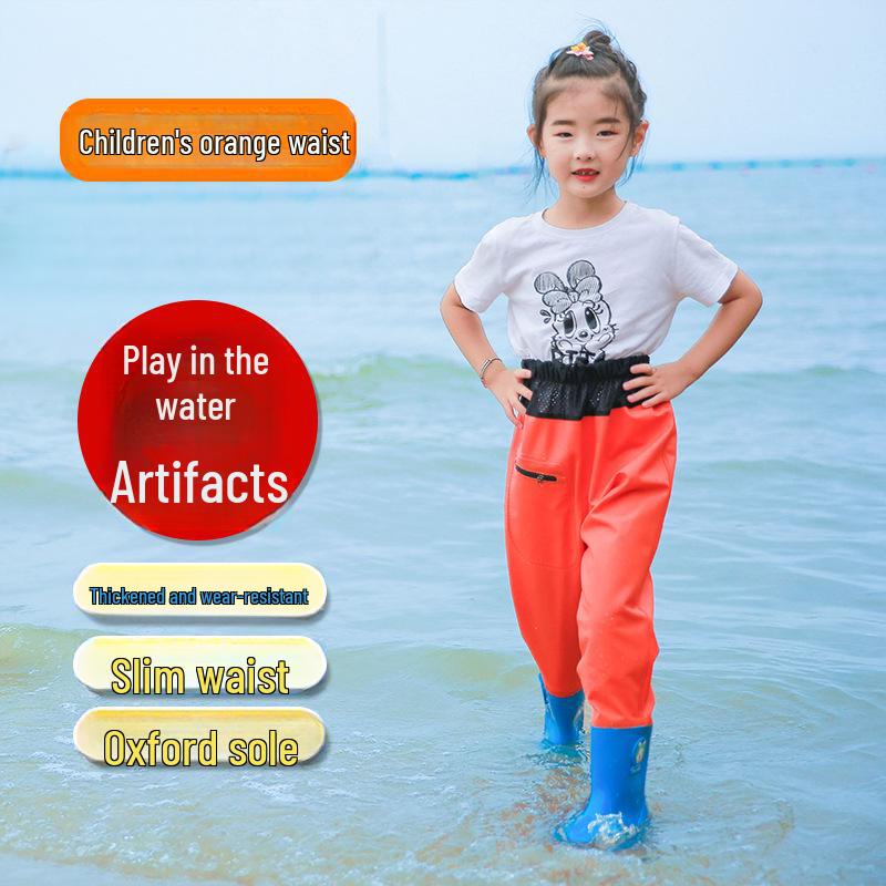 

Детские забродные сапоги длиной до талии и пляжные штаны с резиновыми сапогами 25