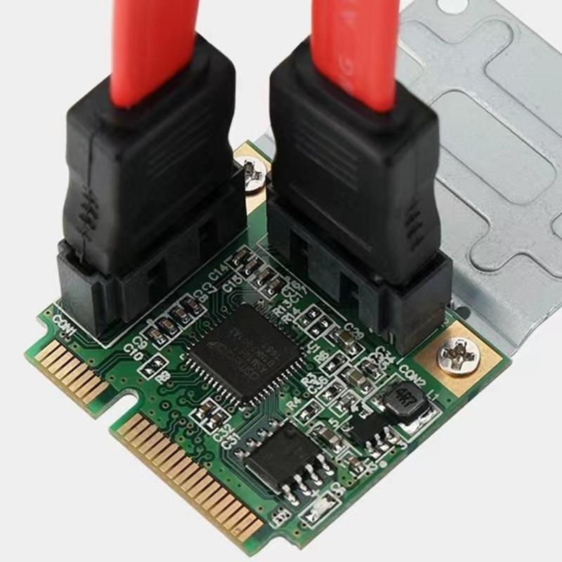 Mini PCIe to SATA3.0 Expansion Card 6Gbps Hard Drive Extension Card for Fast Data Transfer and Easy Installation